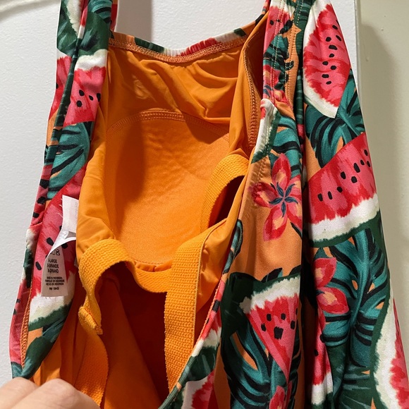 Women’s Modcloth Ava Halter Watermelon Print One-Piece Swimsuit, size XL - Picture 4 of 6